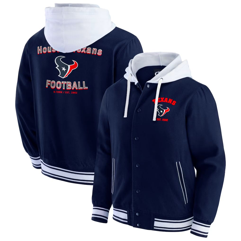 Men 2026 NFL Houston Texans  jacket hoodie Blue 011->minnesota vikings->NFL Jersey